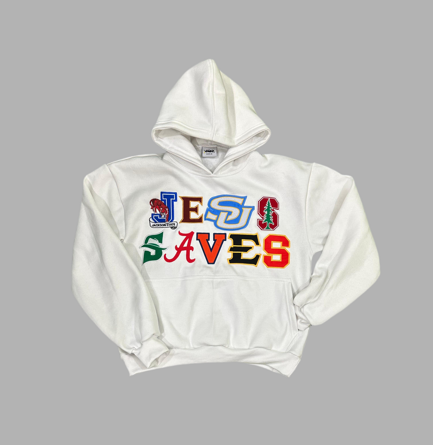JESUS SAVES UNIVERSITY HOODIE (WHITE)