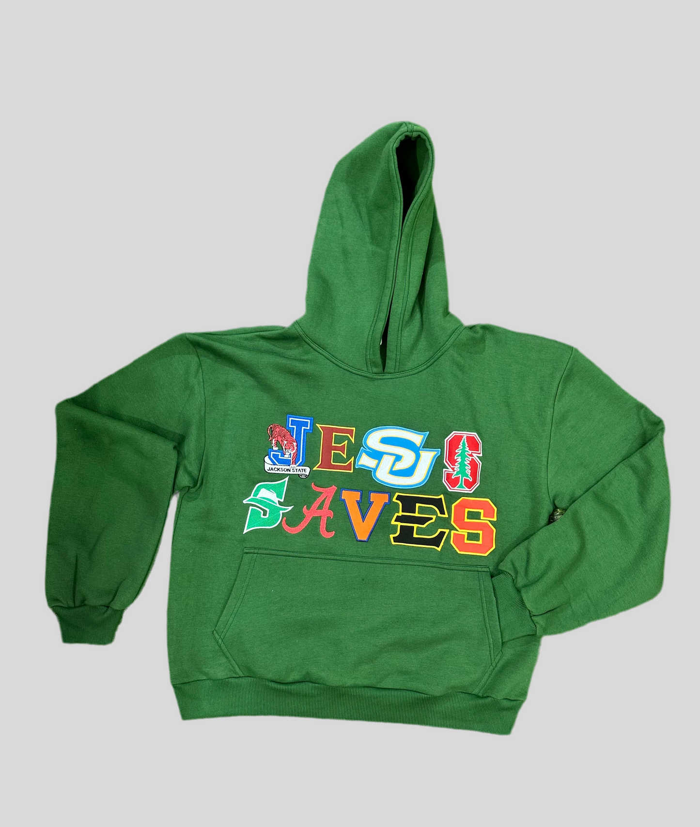 JESUS SAVES UNIVERSITY HOODIE (GREEN)