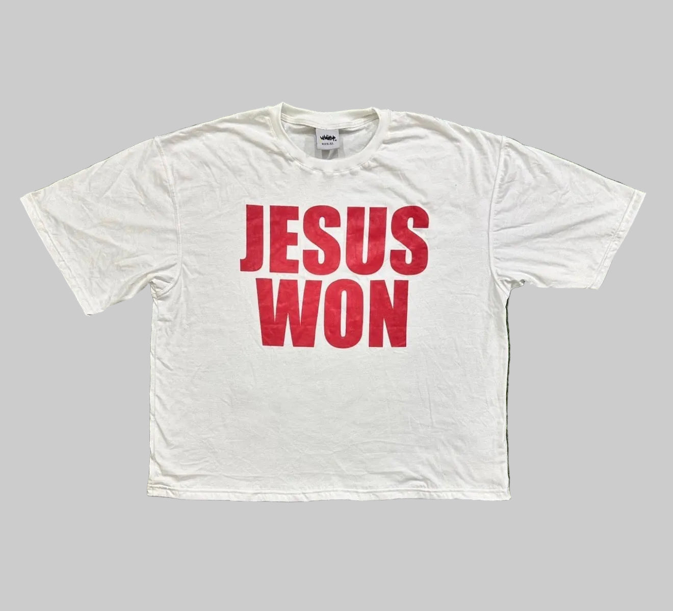 JESUS WON (SHORT SLEEVE T-SHIRT) (RED LETTERS)