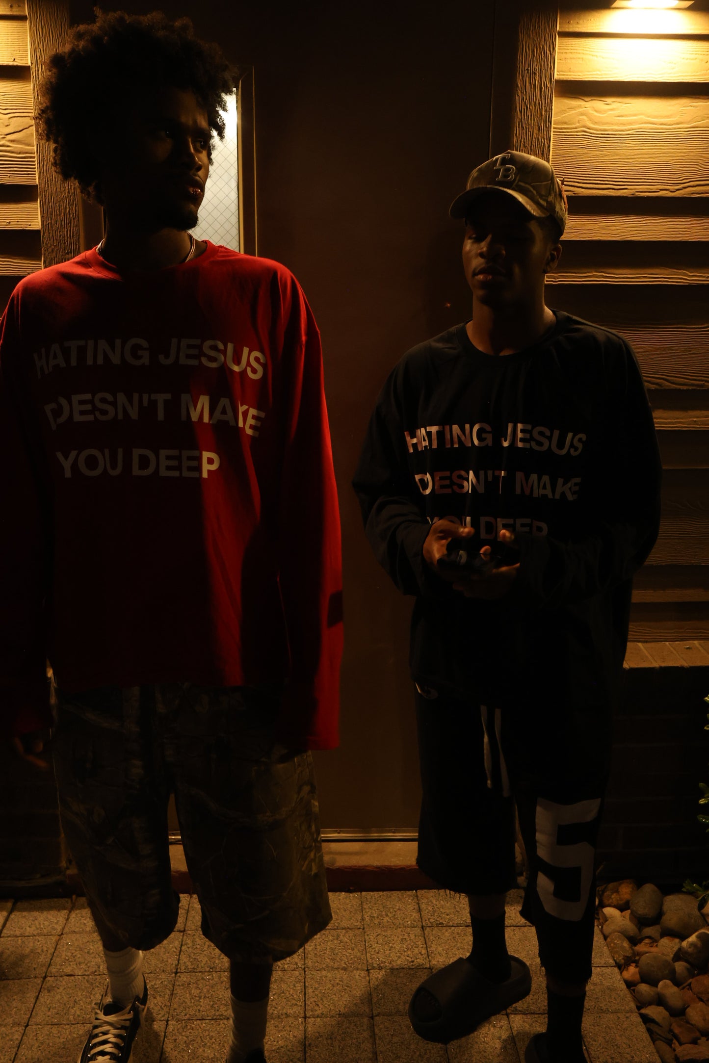 Hating Jesus Doesn’t Make You Deep (Red Long-sleeve T-shirt)