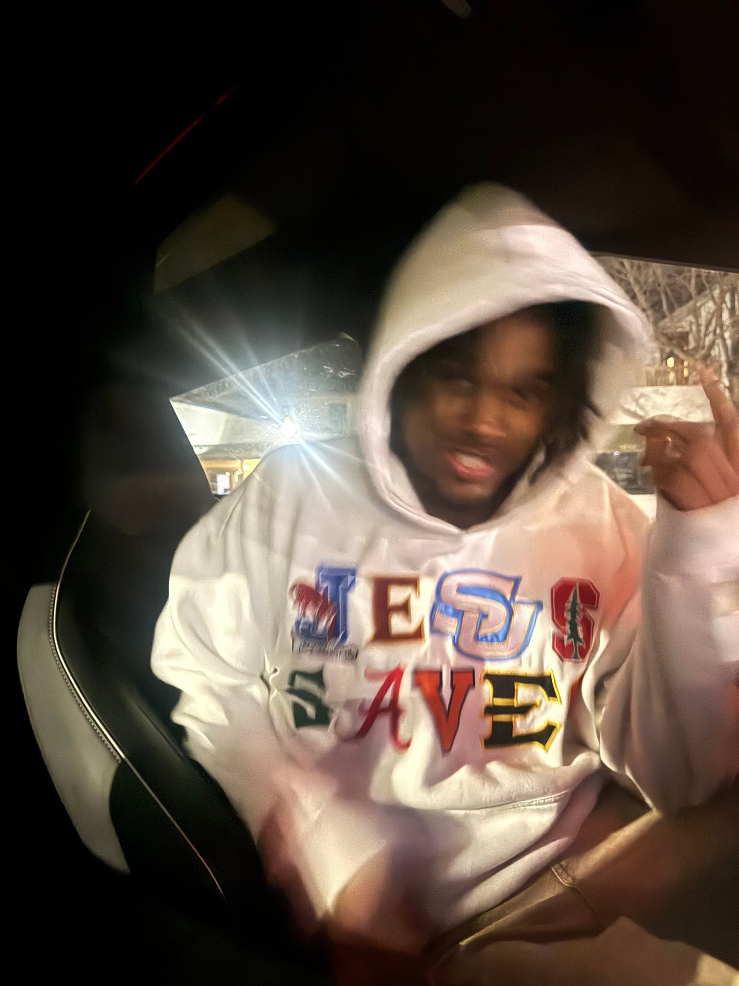 JESUS SAVES UNIVERSITY HOODIE (WHITE)