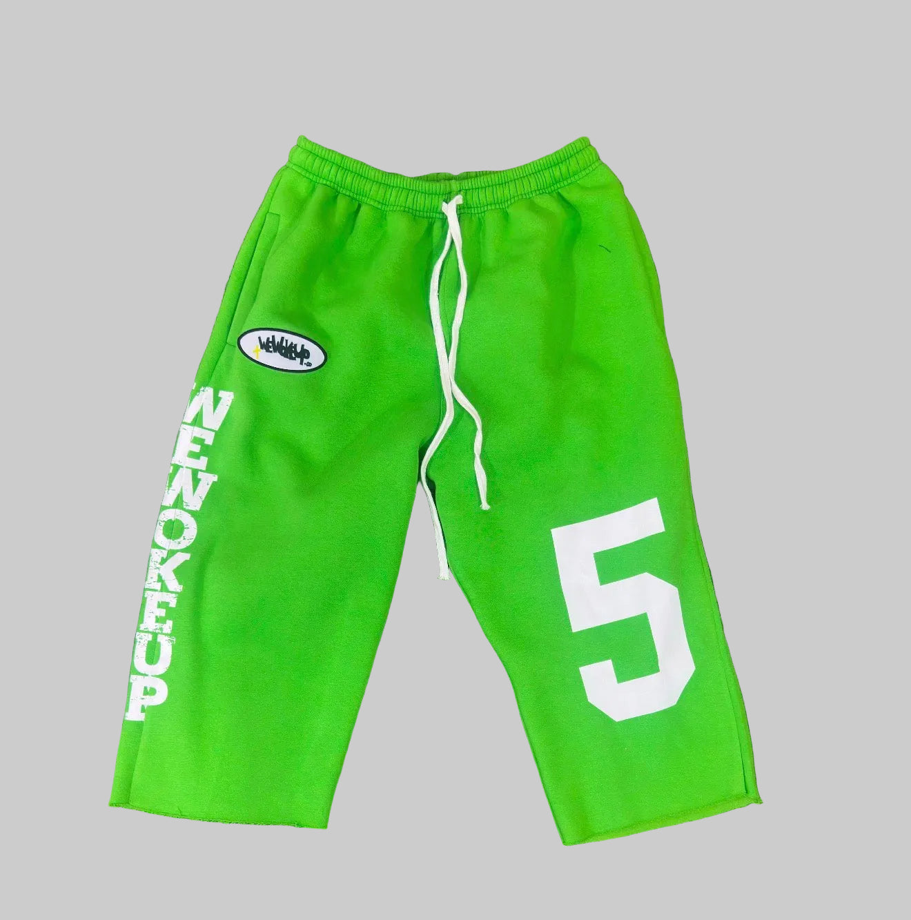 WEWOKEUP CROPPED SWEATS (GREEN) (CREATION EDITION)