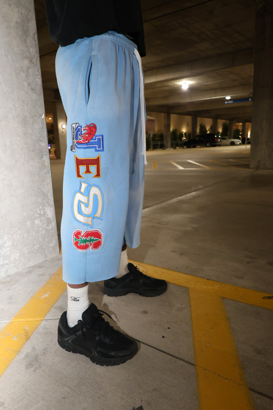 JESUS SAVES UNIVERSITY CROPPED SWEATS (SKY BLUE)