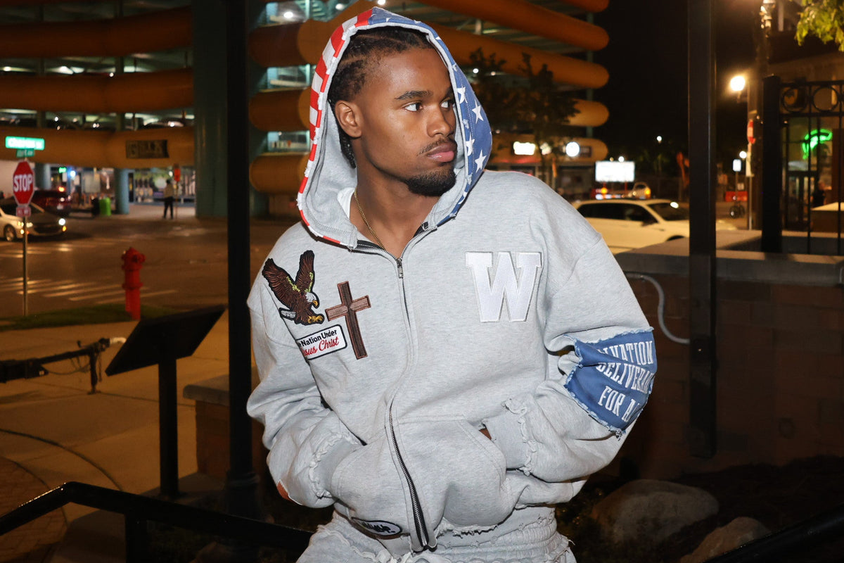 One Nation Under Jesus Christ Jacket (Gray)