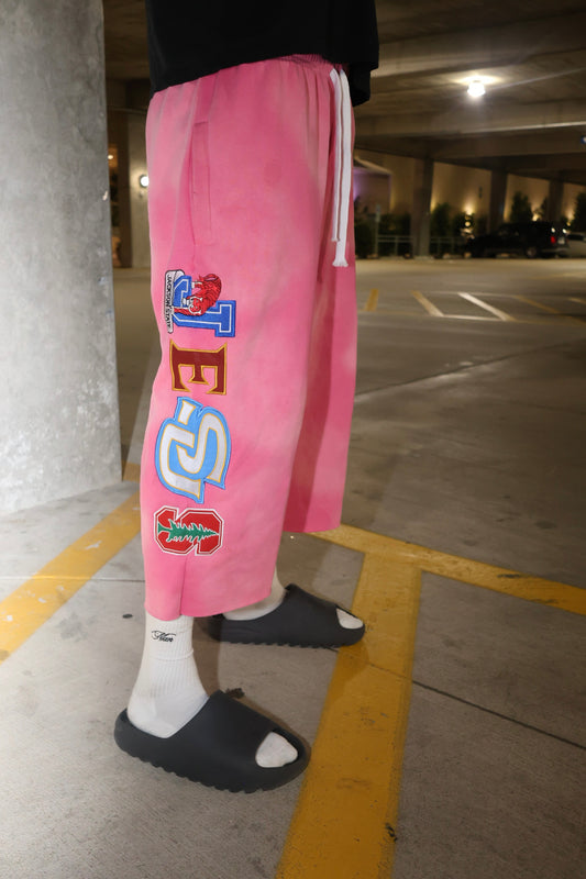 JESUS SAVES UNIVERSITY CROPPED SWEATS (PINK)