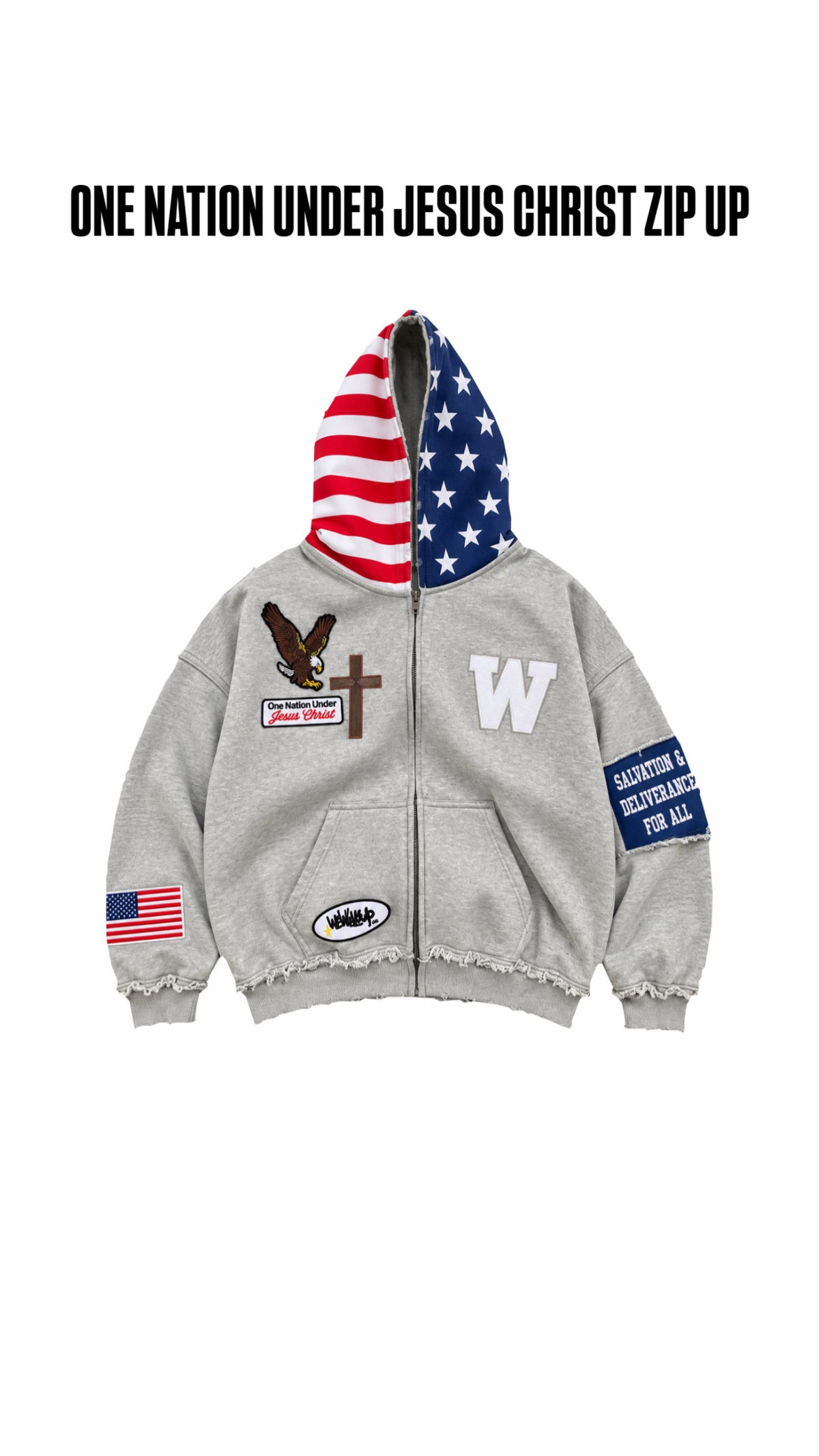 One Nation Under Jesus Christ Jacket (Gray)