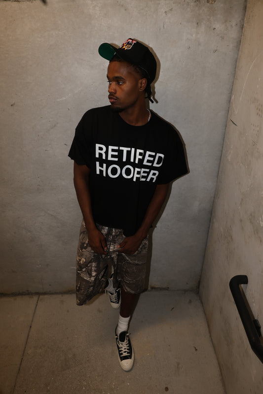 RETIRED HOOPER T-SHIRT (BLACK) (Cropped) (Cut-off sleeves)