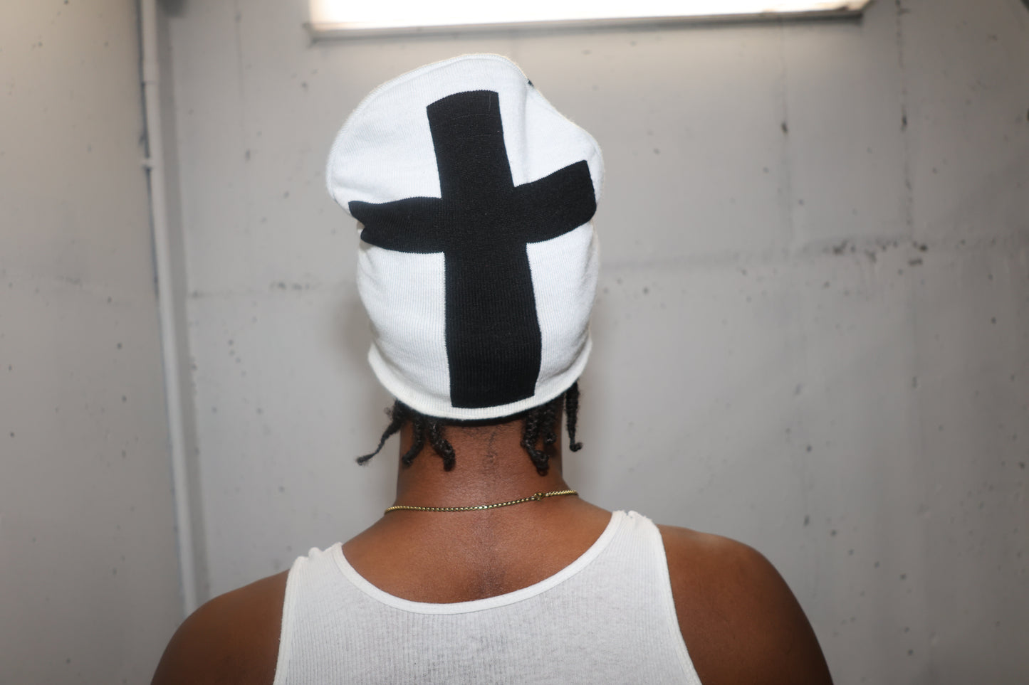 RHINESTONE WEWOKEUP BEANIE (WHITE)
