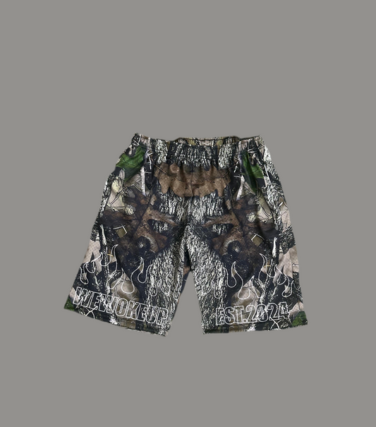 WEWOKEUP SHORTS (GREEN CAMO)