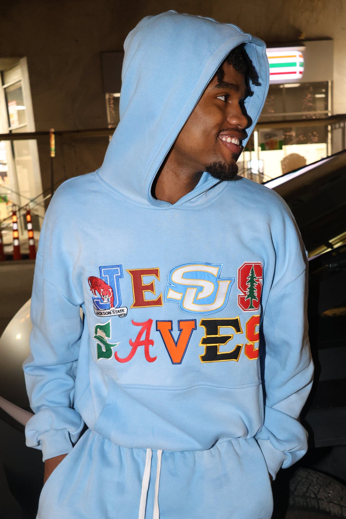 JESUS SAVES UNIVERSITY HOODIE          (SKY BLUE)
