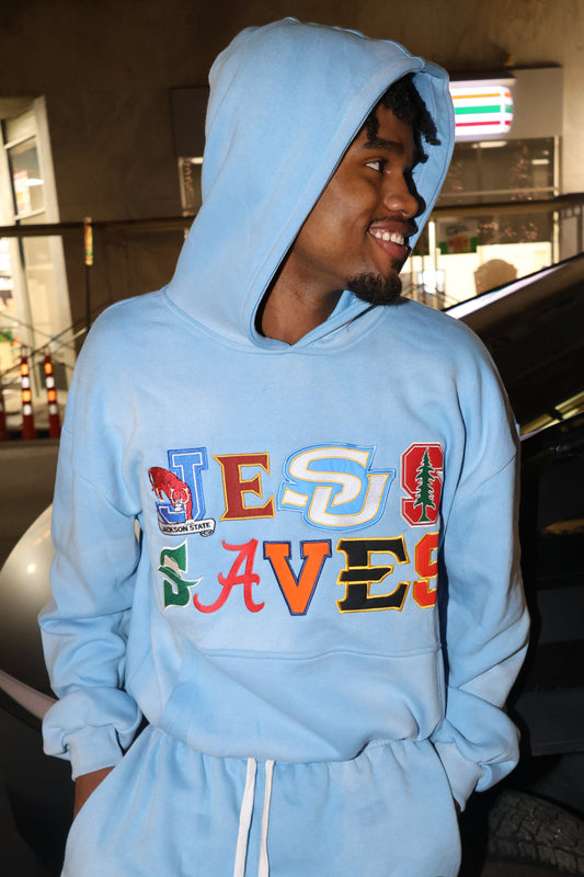 JESUS SAVES UNIVERSITY HOODIE          (SKY BLUE)