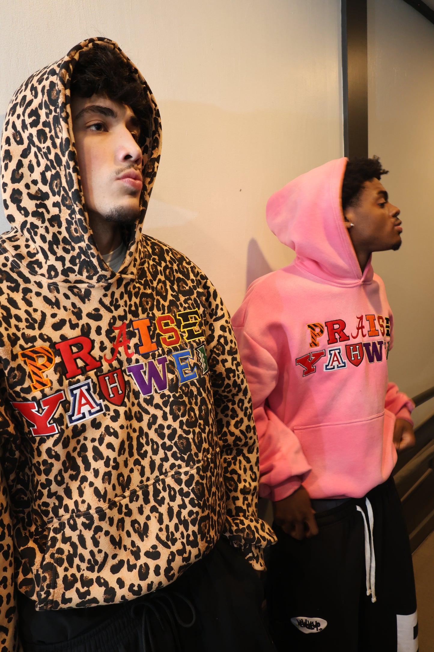 PRAISE YAHWEH UNIVERSITY HOODIE (LEOPARD PRINT)