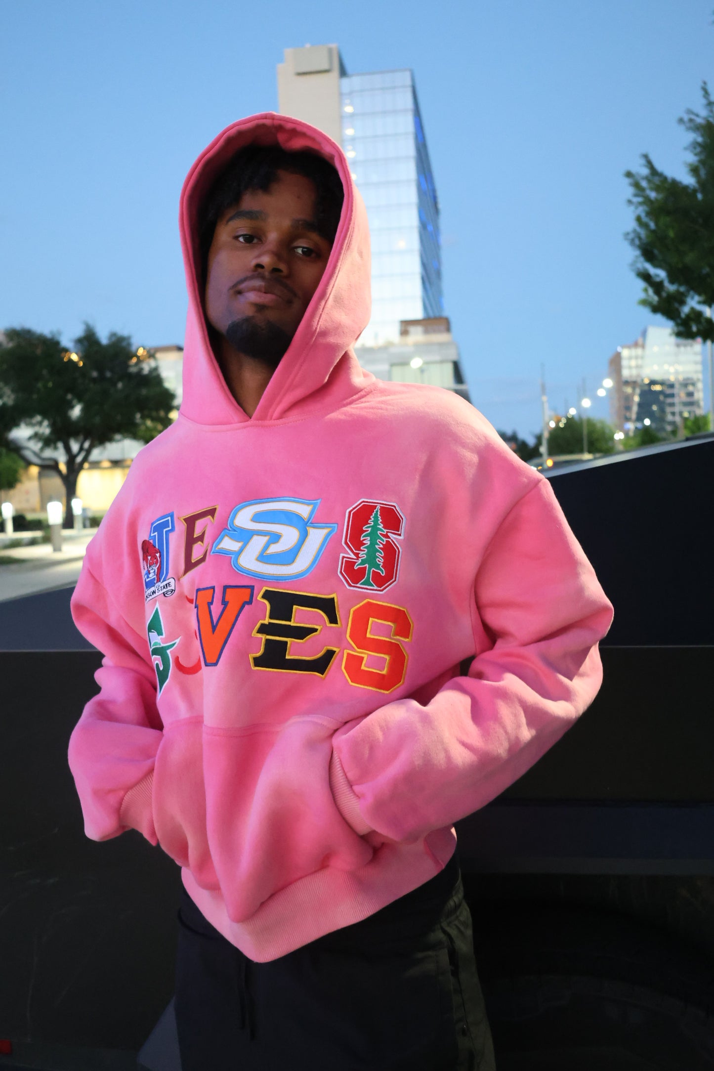 JESUS SAVES UNIVERSITY HOODIE (PINK)