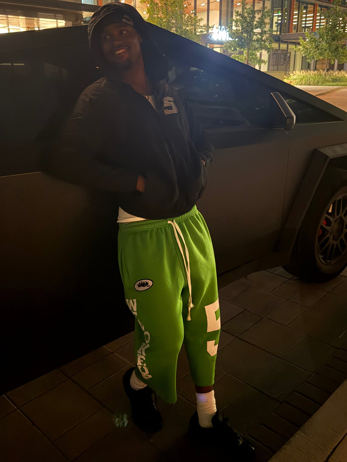WEWOKEUP CROPPED SWEATS (GREEN) (CREATION EDITION)