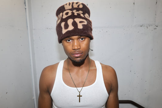 MOHAIR WEWOKEUP BEANIE (BROWN)