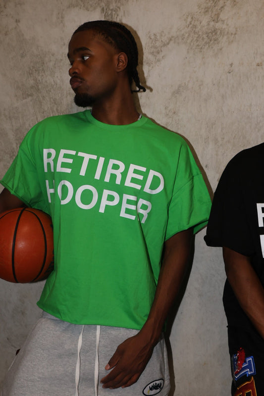 RETIRED HOOPER T-SHIRT (GREEN) (Cropped) (Cut-off sleeves)