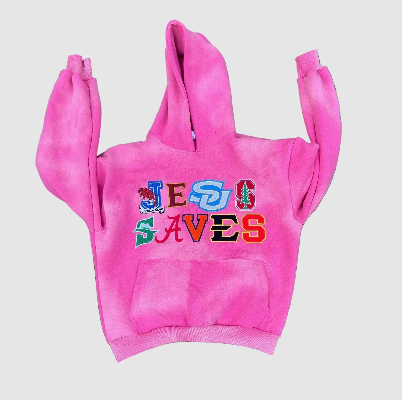 JESUS SAVES UNIVERSITY HOODIE (PINK)