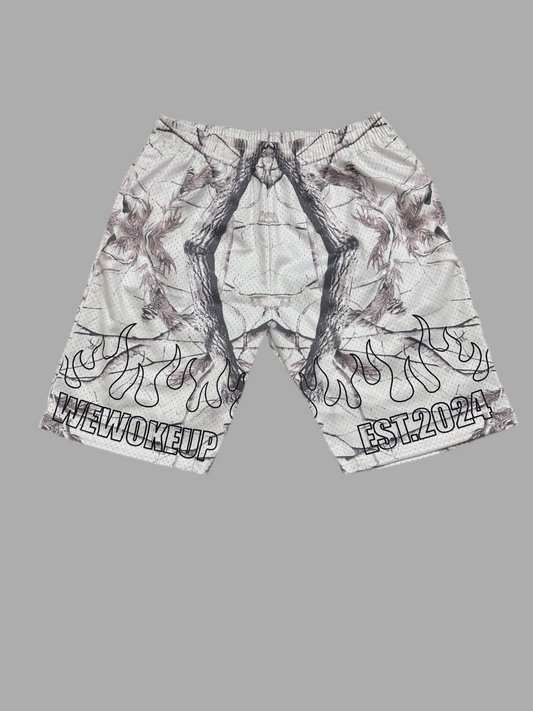WEWOKEUP SHORTS (WHITE CAMO)